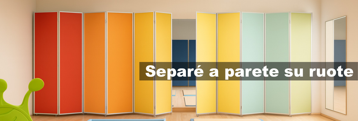 Separè a parete su ruote