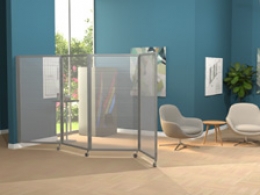 Separè a parete ALA ROTOFOOT LIGHT "alveolare" - cm 705x190h (7 elementi)