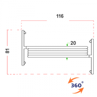 Separè autostabile ALA ROLLER "feltro" - cm 516x190h (5 elementi)
