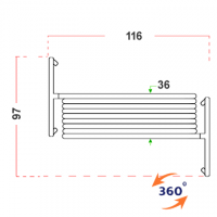 Separè autostabile ALA ROLLER "feltro" - cm 916x190h (9 elementi)