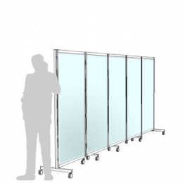 Separè autostabile ALA ROLLER "vetroplastico" - cm 516x190h (5 elementi)