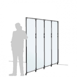 Separè a parete CLIPPER ROLLER LIGHT "vetroplastico" - cm 264x201h (4 elementi)