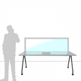 Schermo parafiato MACRO FRONT OFFICE - cm 160x60h con fessura passacarte cm 30x8h