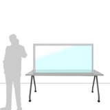 Schermo parafiato MACRO FRONT OFFICE - cm 160x80h con lastra sollevata - Schermo parafiato MACRO FRONT OFFICE - cm 160x80h con lastra sollevata