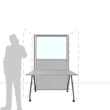 Pannello divisorio MACRO.OFX "finestrato feltro" - cm 100x180h - Pannello divisorio MACRO.OFX 