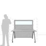 Pannello divisorio MACRO.OFX "finestrato feltro" - cm 140x140h - Pannello divisorio MACRO.OFX 