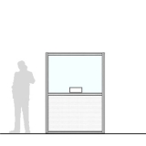 Pannello divisorio MACRO finestrato "laminato" - cm 150x200h con fessura passacarte cm.30x8h - Pannello divisorio MACRO finestrato 