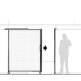 Pannello scorrevole MACRO "alveolare" - cm 150x200h completo di guida superiore / ruote / serratura e battuta di arrivo - Pannello scorrevole MACRO 