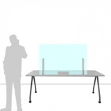 Schermo parafiato ONDESK FRONT OFFICE per front office - cm 125x75h con passacarte cm 30x10 - Schermo parafiato ONDESK FRONT OFFICE per front office - cm 125x75h con passacarte cm 30x10