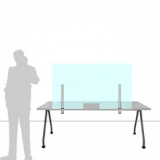 Schermo parafiato ONDESK FRONT OFFICE per front office - cm 135x75h  con morsetti tipo B - Schermo parafiato ONDESK FRONT OFFICE per front office - cm 135x75h  con morsetti tipo B