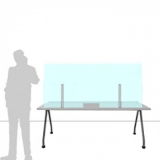 Schermo parafiato ONDESK FRONT OFFICE per front office - cm 155x75h con passacarte cm 30x10 - Schermo parafiato ONDESK FRONT OFFICE per front office - cm 155x75h con passacarte cm 30x10