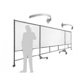 Lavagna trittico pieghevole su ruote MACRO LAVAGNA "bianca" - cm 606x208h 