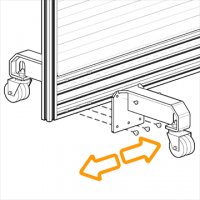 Libreria divisoria autostabile MOBIL-JU - cm 200x200h con 4 piedi su ruote frenate